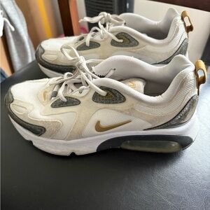 Nike White and Gold Athletic Shoes